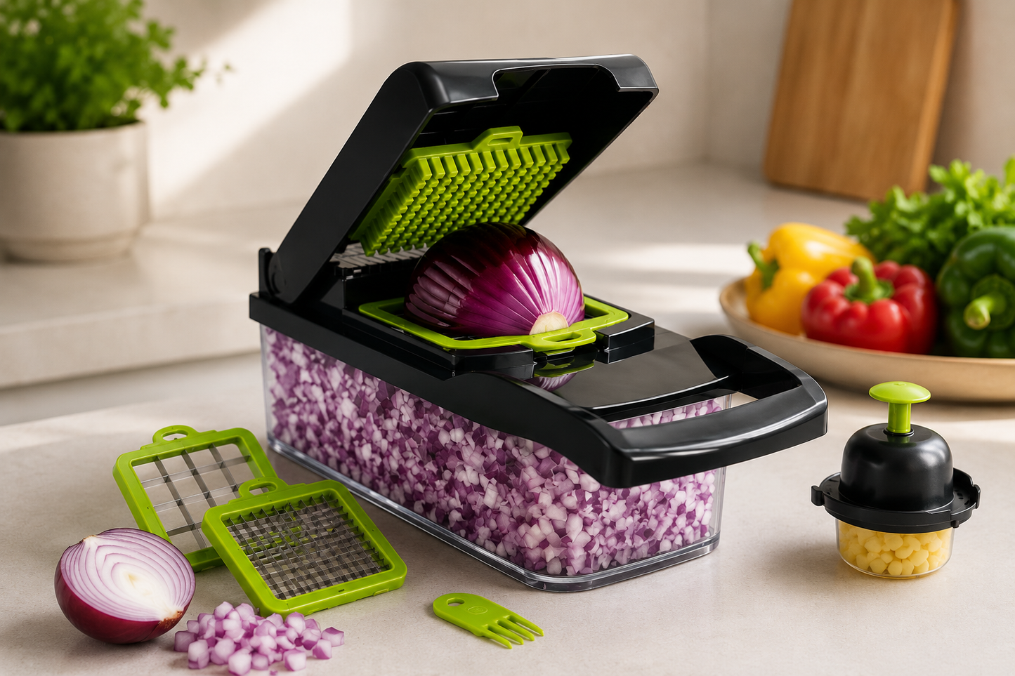 Fruit Vegetable Chopper Food Grade Kitchen